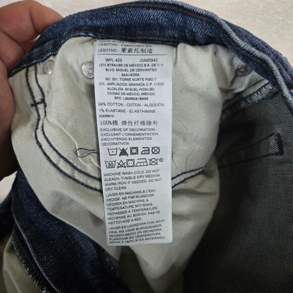 Signature Levi Strauss Co S67 Athletic Jeans Mens 34x30 Denim Dark Wash 0703 - Picture 8 of 13